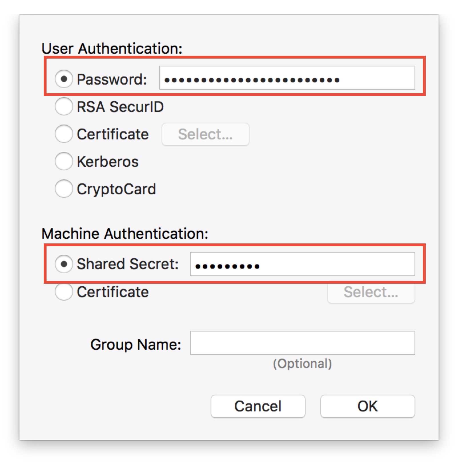 Set Password and Pre-shared Key